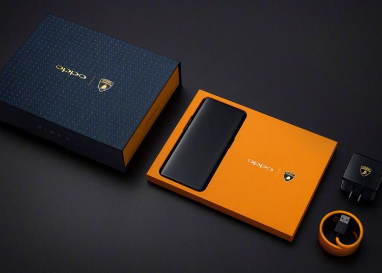 Hộp của chiếc OPPO Find X Automobili Lamborghini Edition.