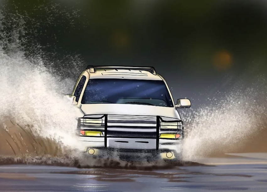 Lái xe an toàn qua vùng ngập nước với 8 bước đơn giản