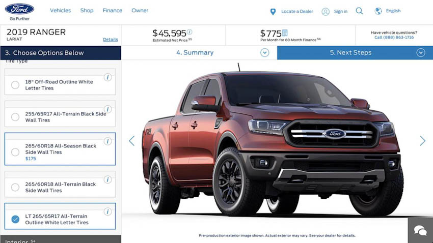 Ford Ranger 2019 giá bán từ 24.000 USD tại Mỹ