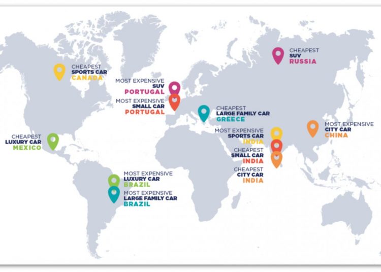 Những quốc gia có chi phí sở hữu một số mẫu xe rẻ nhất và đắt nhất thế giới