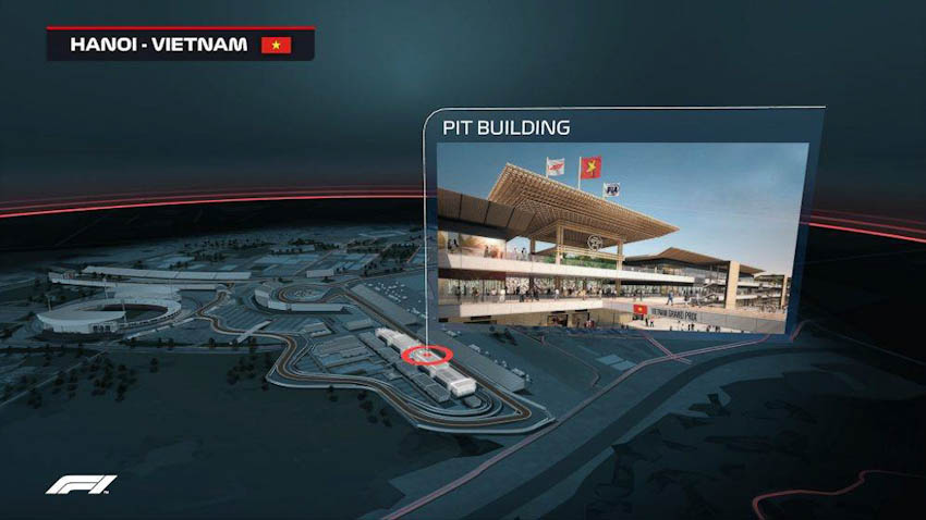 Hình ảnh mô phỏng đường đua F1 ở Mỹ Đình - Hà Nội, Việt Nam 1