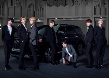 nhóm nhạc BTS và Hyundai Palisade