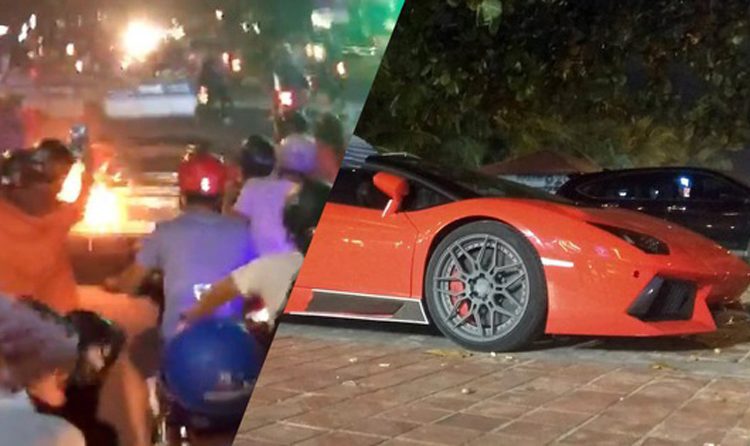 Đi bão mừng Việt Nam, Lamborghini Aventador cháy đuôi 