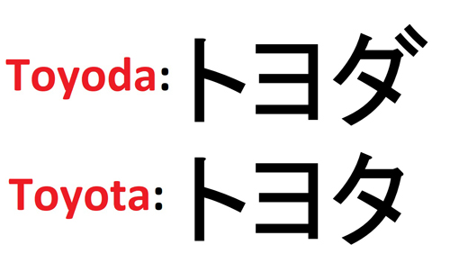 Theo cách viết bộ ký tự Katakana của tiếng Nhật, chữ Toyota chỉ có 8 nét bút, là số đẹp.