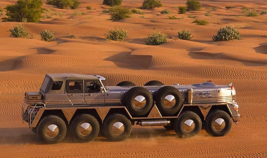 Độ xe quân sự thành “pháo đài sa mạc” 10 bánh