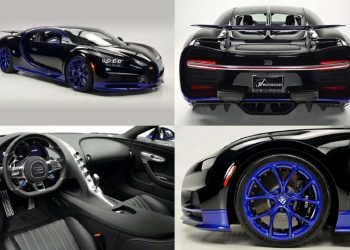 Siêu xe Bugatti Chiron đen xanh mới gần như 99,9% được rao bán ở Mỹ