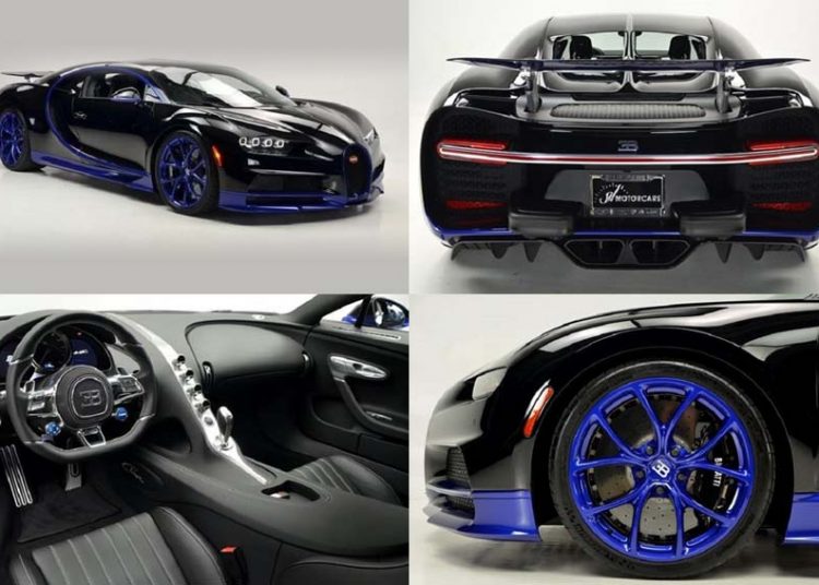 Siêu xe Bugatti Chiron đen xanh mới gần như 99,9% được rao bán ở Mỹ