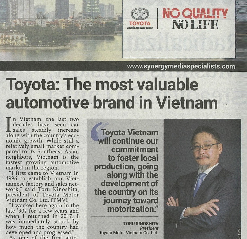 Japan Times: Toyota - Thương hiệu ô tô hàng đầu tại Việt Nam 2