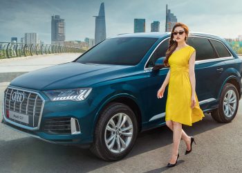 Á hậu Dương Tú Anh rực rỡ bên Audi Q7 vừa ra mắt tại Việt Nam