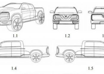 Lộ hình ảnh phác thảo thiết kế mẫu xe bán tải của VinFast