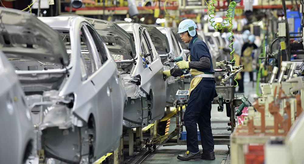 Dây chuyền sản xuất xe ôtô của Tập đoàn Toyota, Nhật Bản. Ảnh: AFP/TTXVN
