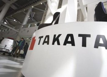 Biểu tượng của hãng sản xuất túi khí hàng đầu thế giới Takata. Ảnh: EPA