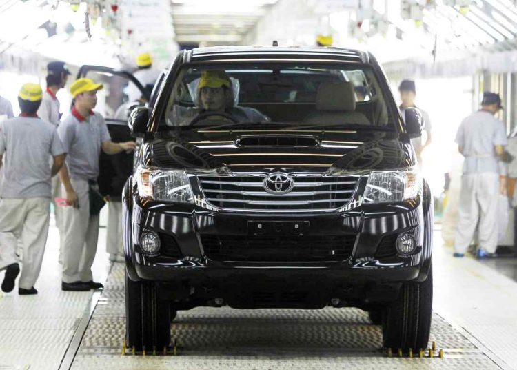 Năng lực sản xuất hàng năm tại ba nhà máy của Toyota ở Thái Lan là 760.000 chiếc. Nguồn: Reuters