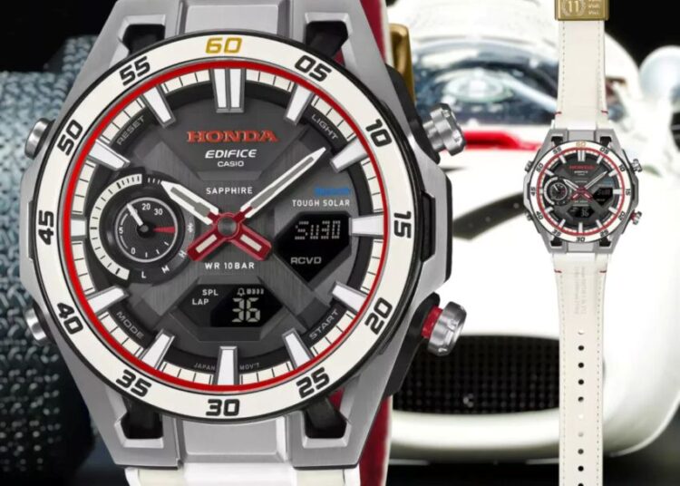 Casio Edifice ECB-2300HR-1A: Phiên bản kỷ niệm 60 năm chiến thắng F1 đầu tiên của Honda