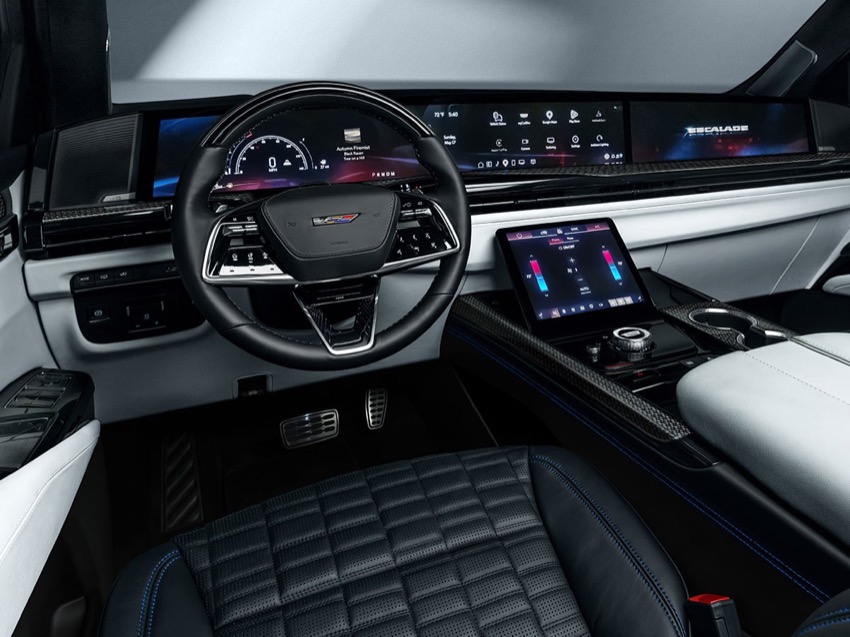 Khoang lái Cadillac Escalade-V Collector Series nội thất đen xám hai tông